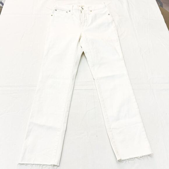 Madewell The Perfect Vintage Jean White Denim Zip Fly Raw Hem Size 25 - Picture 2 of 8